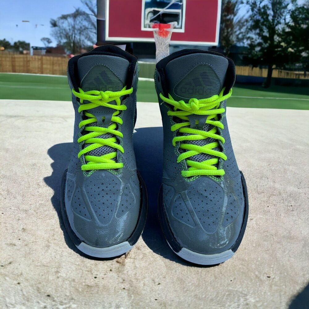 Adidas Tennis‎ Shoes Unisex Youth US 5 Basketball Gray White Yellow Lace Up